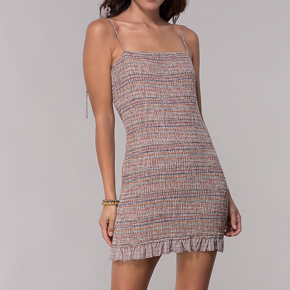 Storia Dresses & Skirts - Storia Smocked Striped Tie Dress